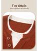 Men's Cashmere-Blend Thick Knit Sweater - Round Neck, Relaxed Fit, Faux Two-Piece, Casual Style