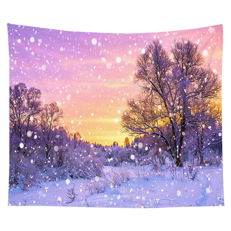 Nordic Christmas Tapestry Watercolor Christmas Tree Print Bedside Hanging Cloth Bedroom Background Cloth