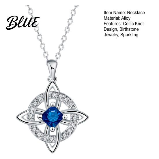Ancient Symbolism Jewelry Celtic Knot Necklace Witches Birthstone Sparkling Symbol