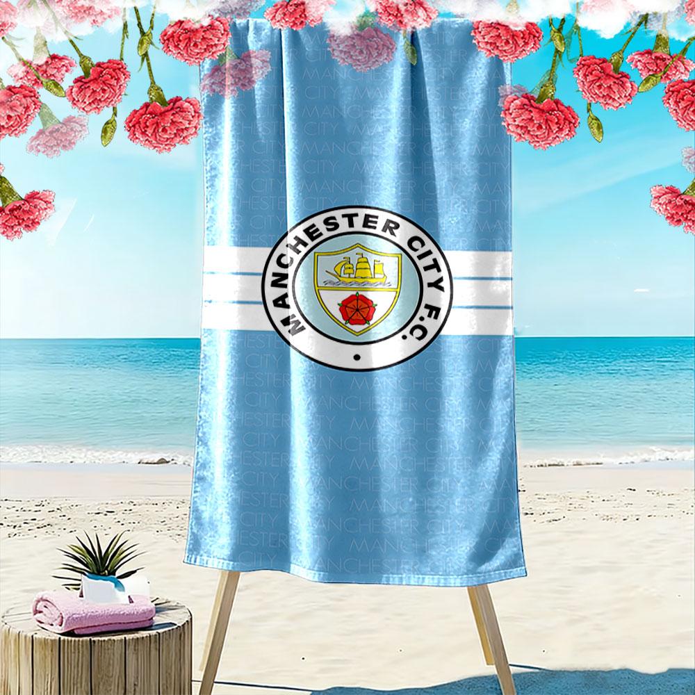 Manchester City FC Beach Towel Beach Towel Quick-drying for Travel Outdoor Sports Jogging Beach and Swimming