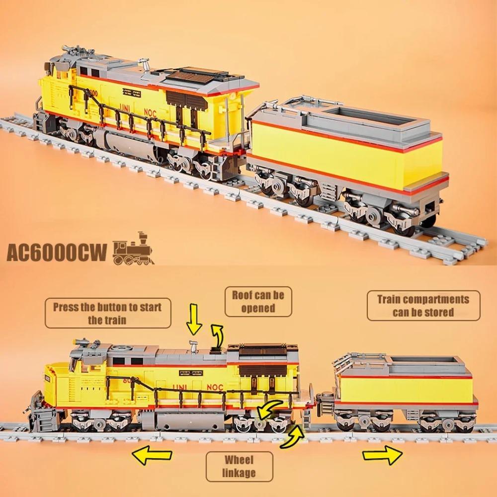 MOC City Train Building Set Models Machine Locomotive Power Technical Function Building Blocks Bricks DIY Toy For Children Gifts