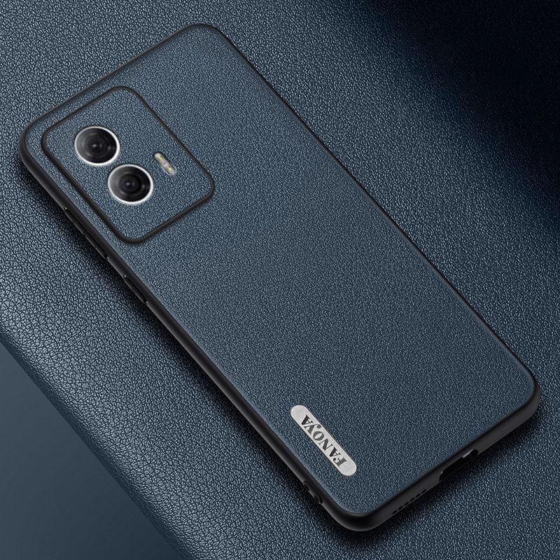 Luxusní pouzdro z PU kůže pro Motorola Moto Edge 50 Fusion 5G Zadní kryt Matný silikon Nárazuvzdorný Plná ochrana Pouzdro na telefon Coque