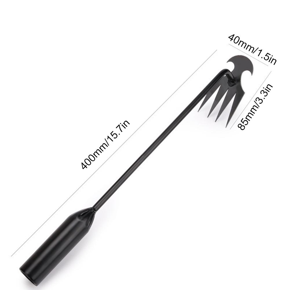 4 Teeth Garden Rake Hand Weed Remover Loose Soil Grass Root Puller Shovel Multifunctional Weeding Removal Rake Gardening Tools