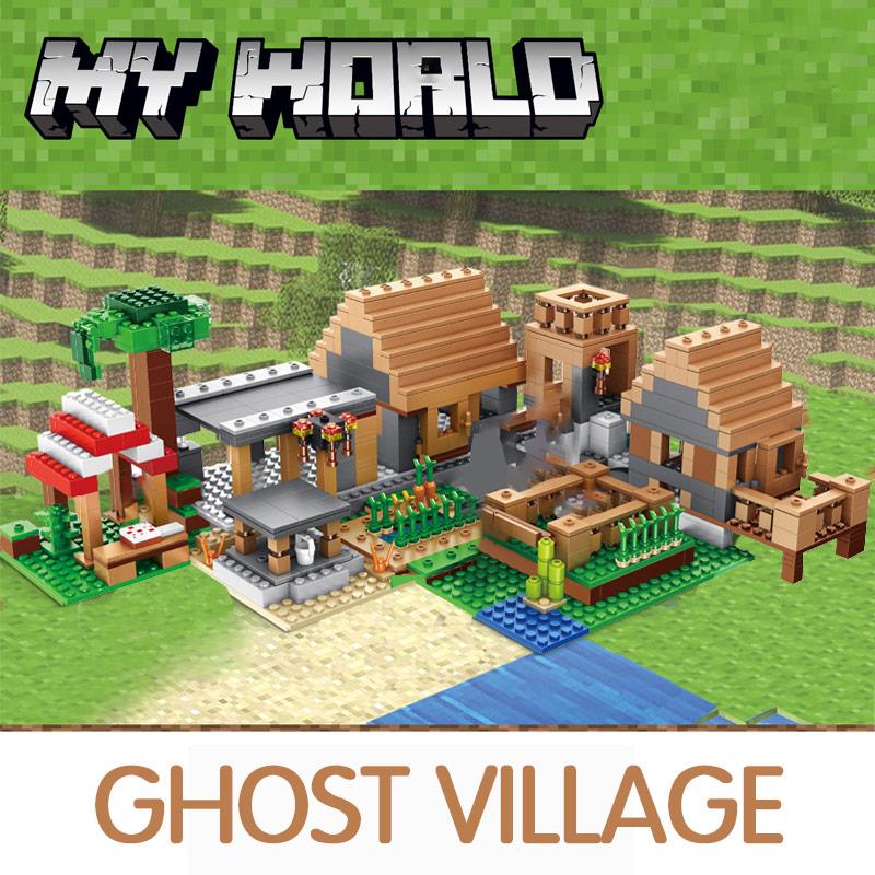 My World The Farm Cottage Village House Building Blocks with Figures Compatible 21128 DIY Bricks Toys