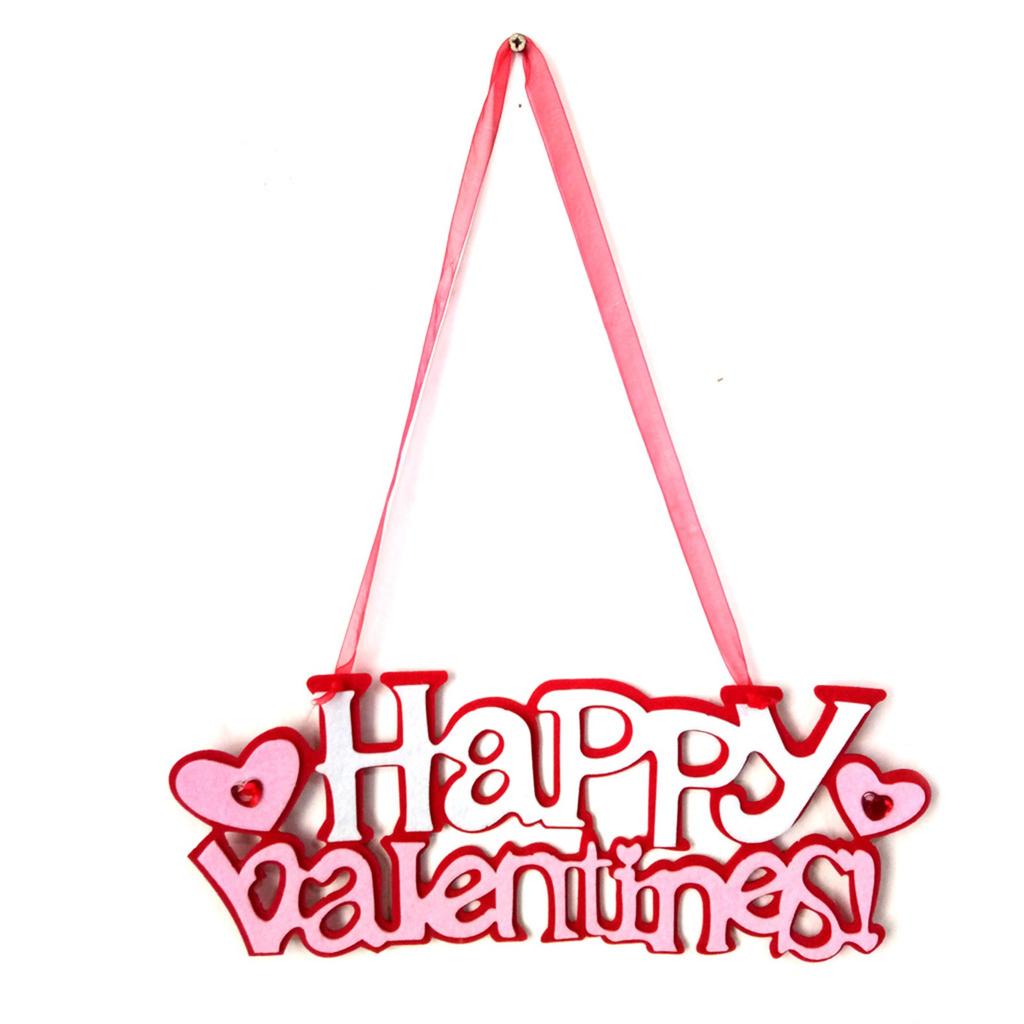 Valentinsdag-skilt Kjærlighet Hjerteform Hengende Dekor Dørplate-Glade skilt Inngangsdør Valentines-dekorasjoner til hjemmet