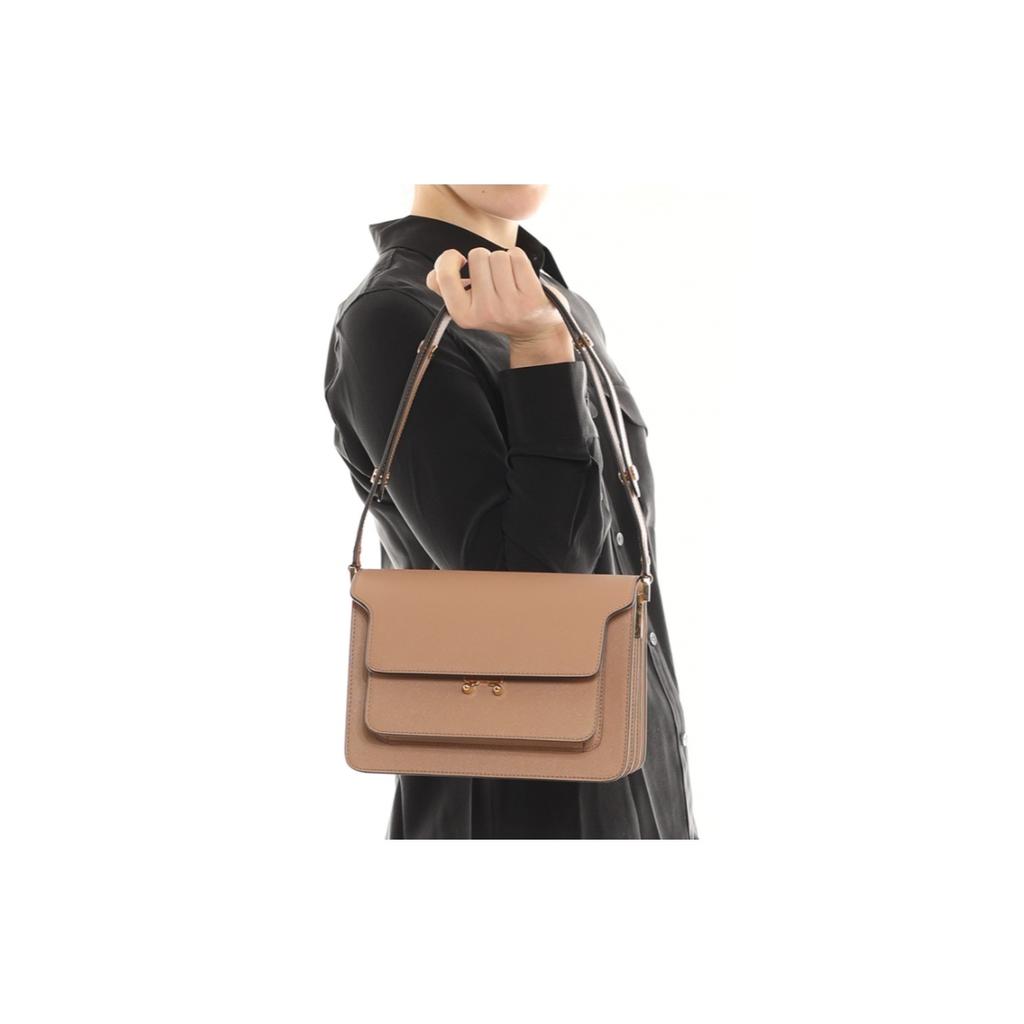 Marni Travel Leather Shoulder Bag Women Bags Nude SBMPN09NO1LV520ZC32N