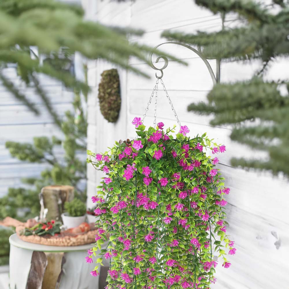 2Pcs Artificial Hanging Flowers,UV-Resistant Fake Hanging Plants Flower Bouquet Hanging Vine Plants Drooping Plants