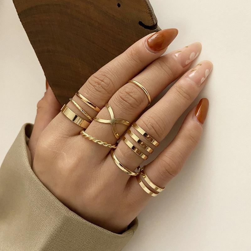 

10 шт. Вінтажне кільце золотого кольору. Креативне ретро-кільце з перлами та цирконом.