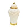 Ceramic Pot Ginger Jar Weave Pattern Ceramic Checkmate Jar Storage Tank Golden Flower Vase Home Decoration Accessories