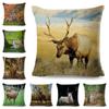 45x45cm Søt Sika Deer Putetrekk Dekorativt Wildlife Putetrekk Sofa Hjem Bil Barnerom Polyester Putetrekk