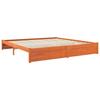 Bed Frame Wax Brown 180 X 200 Cm Solid Pine Wood
