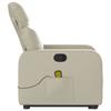Massage Recliner with Rising Assistance Cream Artificial Leather