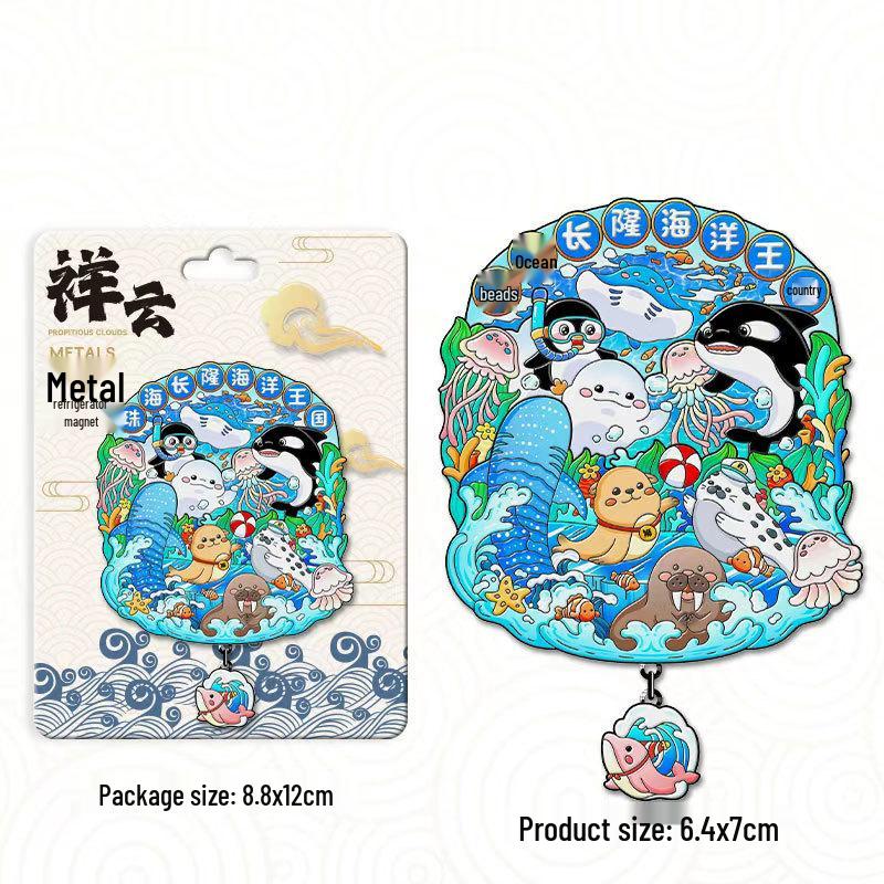 Metalowy wisiorek 3D zwierzę z zoo - Kreatywna pamiątka i naklejka dekoracyjna