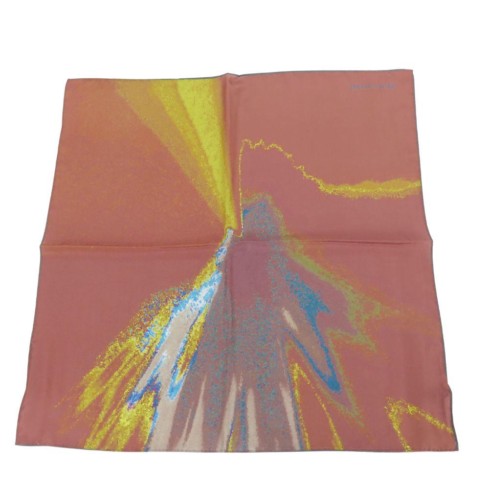 Used Pierre Cardin handkerchief silk Dark marks brown multicolor Fashionable