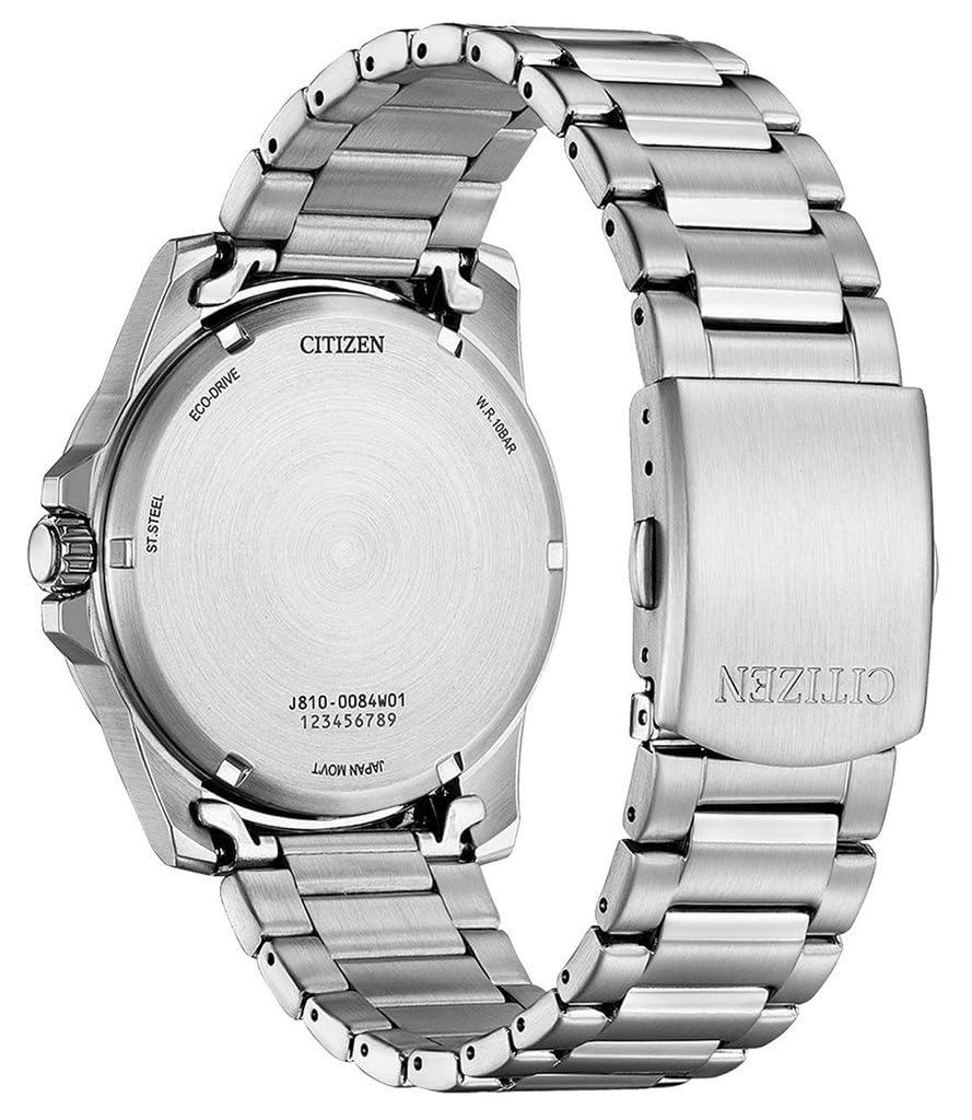 Citizen Stainless Steel Marine 1810 Yellow Dial Analog Watch Modern Eco-Drive Men's Aw1816-89X,
