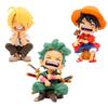 Anime Action Figure Statue: Sitting Luffy Zoro Sanji Chibi Style Car Decor Present for OP Fans Perfect Gift Beautiful Design