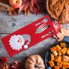 4Pcs Xmas Tableware Covers Christmas Cutlery Holders Fork Spoon Bags Holiday Party Silverware Pouches Festival Dining Table