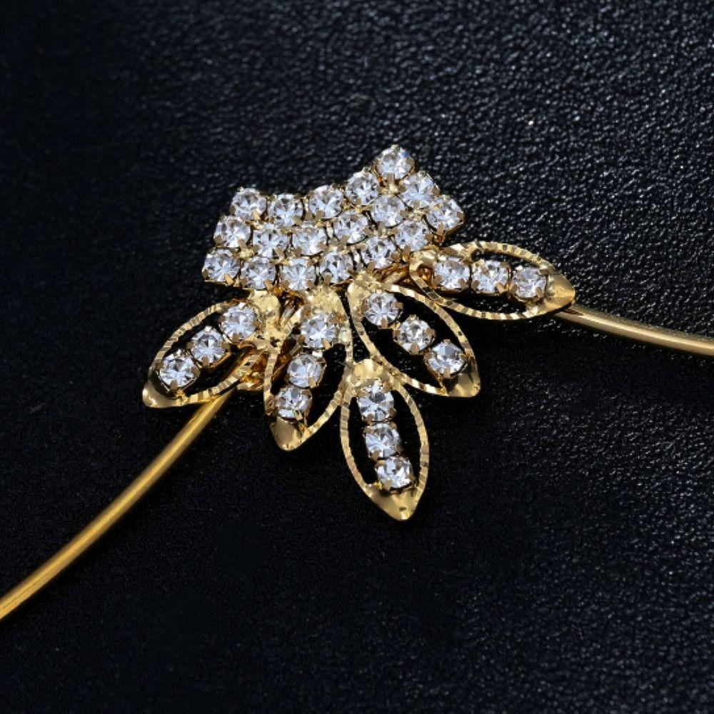 Adjustable Rhinestone Breast Chain Zircon Leaf Bikini Crystal Chain Chest Bracket Chain  Women