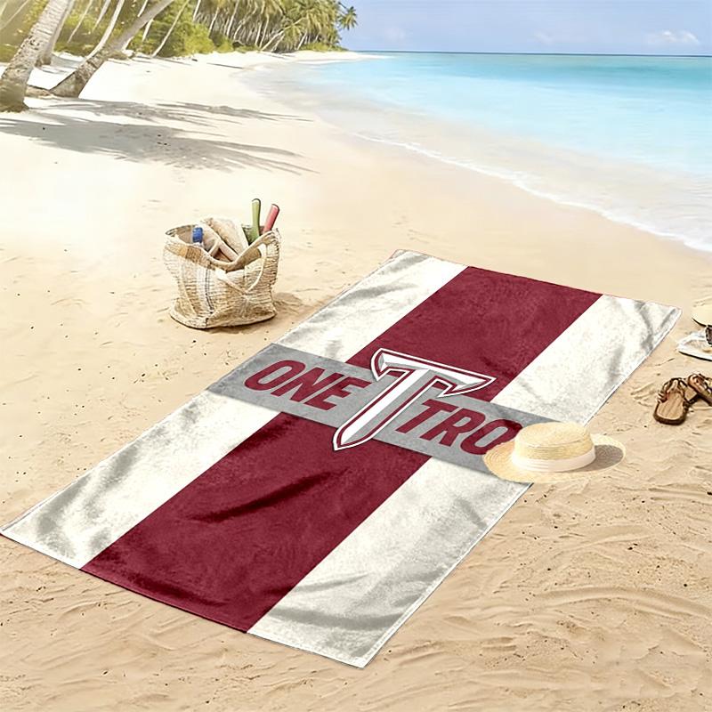 Troy Trojans Print Beach Towel, Large Soft Quick Dry Towel for Beach Camping Swimming