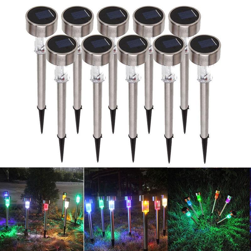 Outdoor Garden Stainless Steel Led Solar Landscape Path Lights Lamp Yard