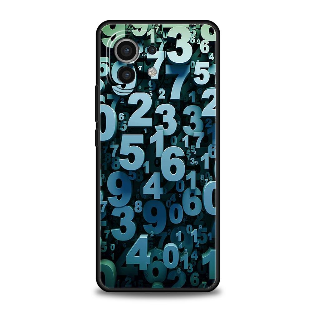 Number Pattern Phone Case Cover for Xiaomi Mi 17 Pro Max 15 14 13 12 11 Ultra 15T 14T 13T 12T 11T Pro Lite Soft TPU Shell Capas