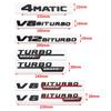 New 80% ABS BITURBO 4Matic Turbo Car Trunk Sticker Emblem For Mercedes Benz W108 W124 W126 W140 W168 W169 W176 W177 W190 W201 W