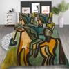 Abstract Oil Painting Series Quilt Cover Pillowcase Three-piece Set 3D Digital Printing Polyester