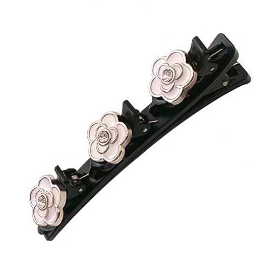 Women Hair Pin Sparkling Rhinestones Flower Decor Clear Dazzling Braided Hairpins Bang Hair Styling Tool Hair Accessories