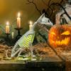 Glowing Skeleton Cat Statue Realistic Looking Enhance Atmosphere Eco-friendly Creepy Animal Prop Yard Garden Decoration