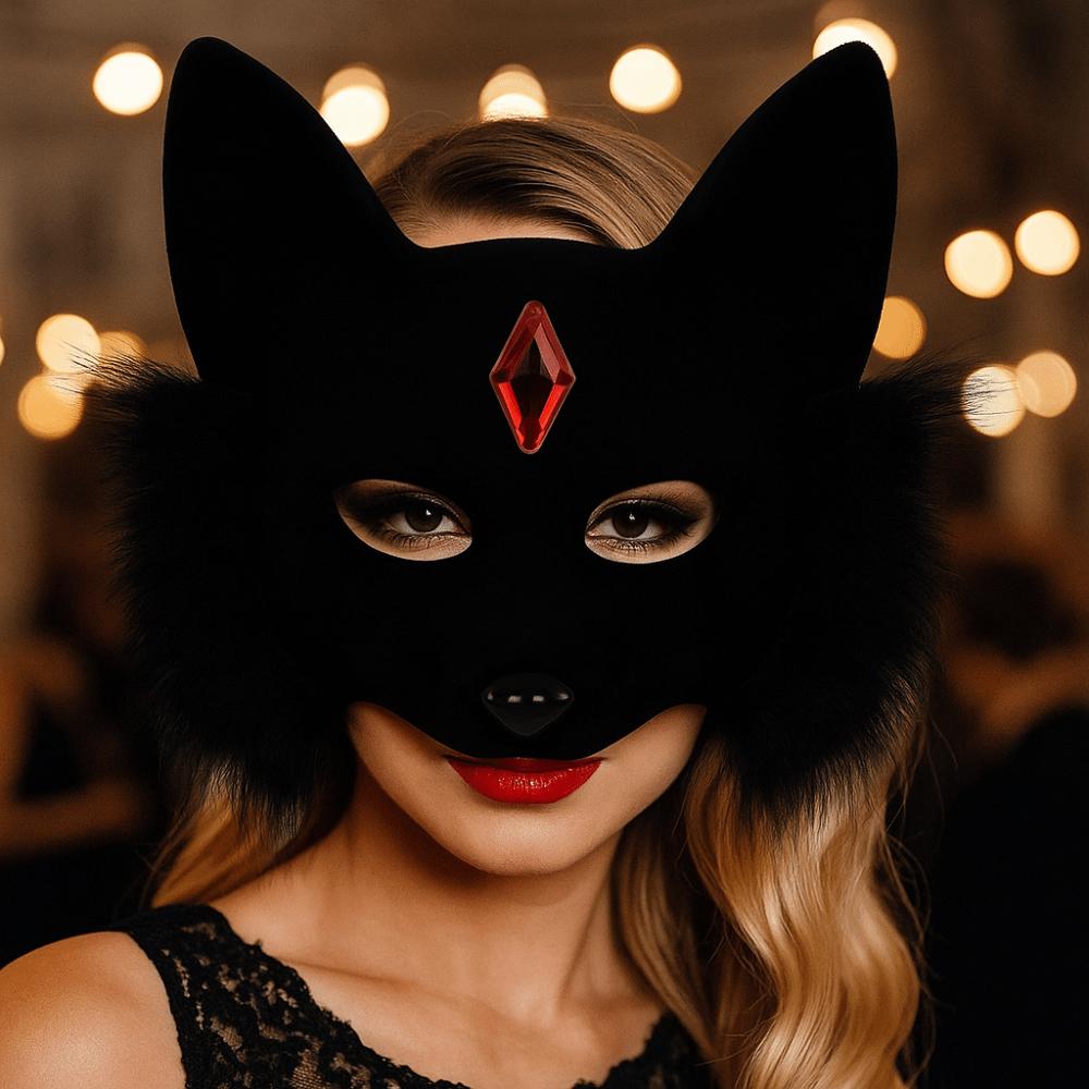 Funny Cat Face Masks Cosplay Half Face Mask Fancy Halloween Masquerade Mask  Theater
