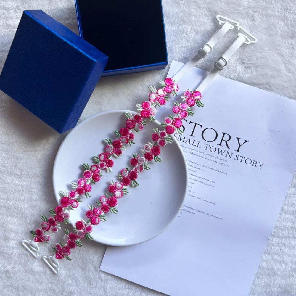 Elastic Floral Bra Straps Removable Lingerie Strap Belt Soft Shoulder Straps  Wedding Party Dress