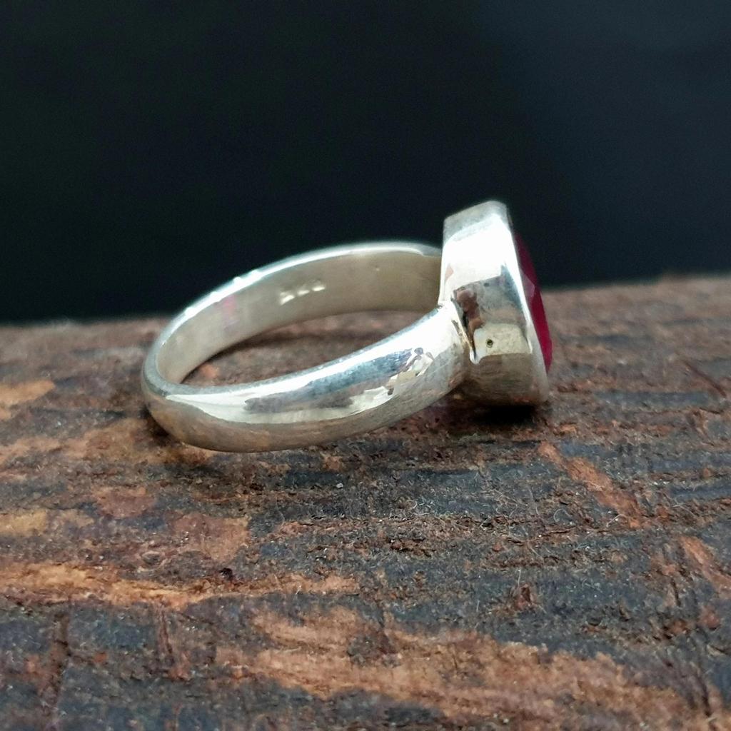 Reicher Roter Rubin 925 Sterlingsilber Ring Schmuck, Handgefertigter Solider Hochzeitsgeschenkring