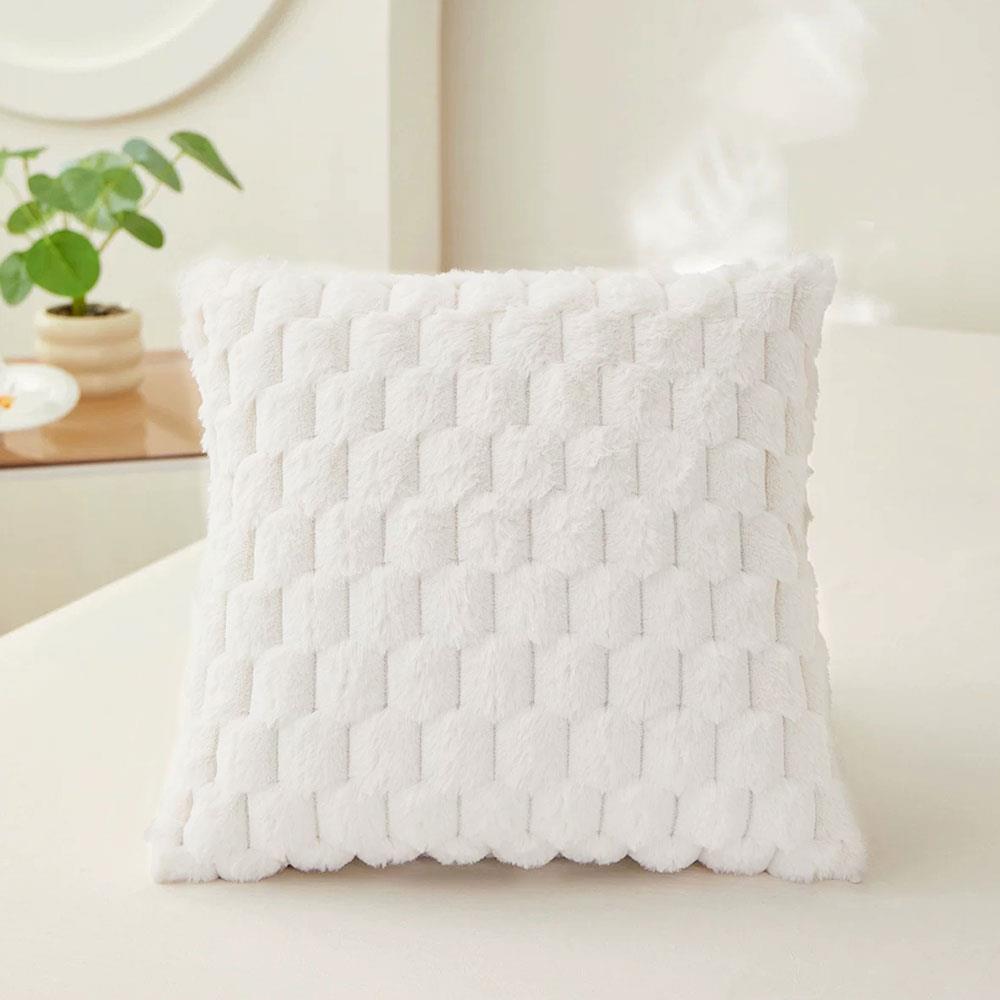 Boho Style Cushion Cover Cozy Plush Pillow Cover Pineapple Grid Decoration Double-sided Design Pillows Cover Sofa Pillowcase