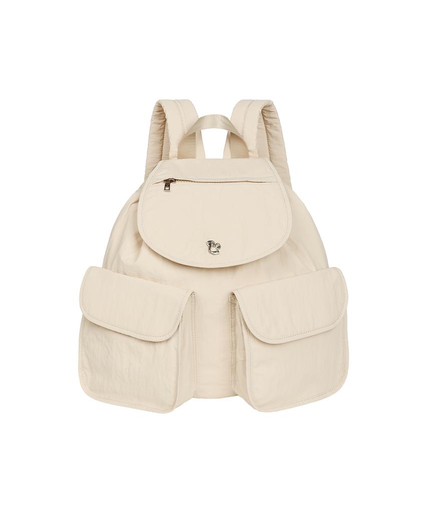 Lmr Floral Logo Light Two-Pocket Backpack Cream