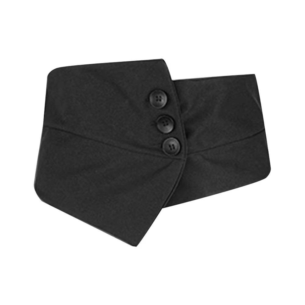Button PU Leather Corset Spicy Girl Wide Belt Retro Western Cowboy Belt  Girl Black Cloth
