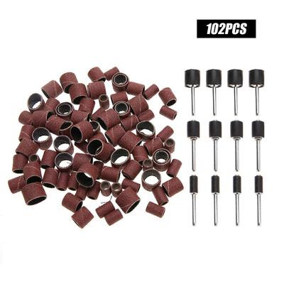 102Pcs Polishing Grinding Sanding Drum Kit Tool with Connecting Rods for Rotary Machine