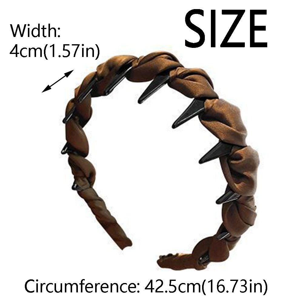 Wave Pattern Wrapped Hair Hoop Comfortable Fabric Headband Non-Slip Headband Adjustable Elegant Women's Satin Hairband