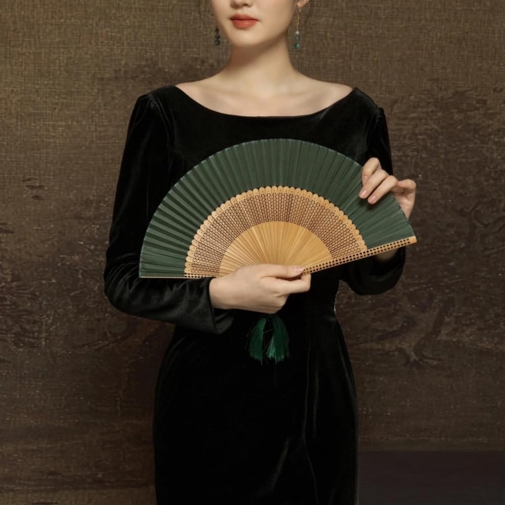 [Sarkovos] Women's Folding Fan, Natural Bamboo, Japanese Style, for Yukata and Summer Kimono, Heatstroke Prevention, Handmade, High-Quality Summer