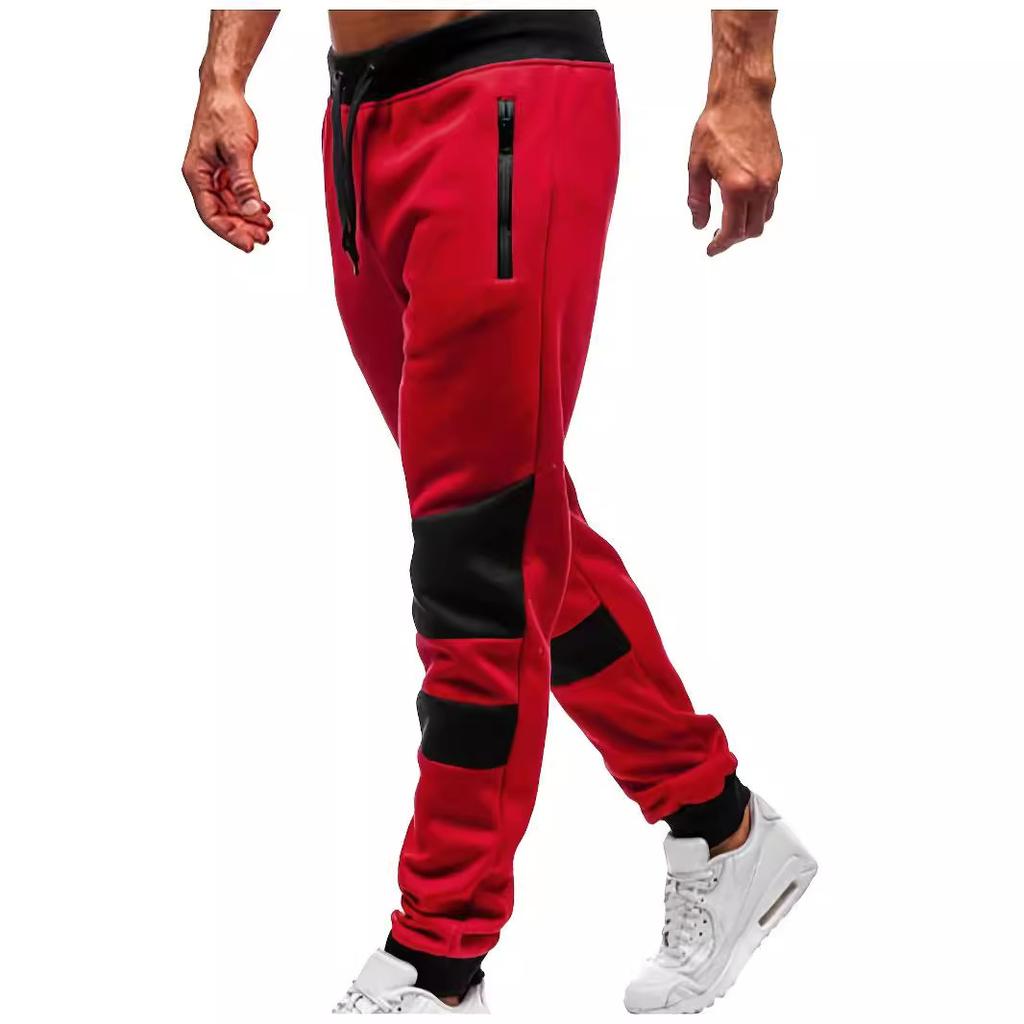 Men's Fashionable Casual Trousers Men's Sweatpants Pocket Zipper Design Sports Trousers