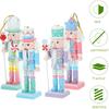 PartyKindom Nutcracker Ornaments for Christmas Tree: 4pcs Small Figures, Wooden Soldier Hanging Decorations for Xmas Gift, Shelf, Table, 5"