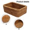 Rattan Hand Woven Square Storage Basket for Fruits and Office Supplies