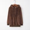 Women's Long-Sleeved Hooded Sweater, Monochromatic Coat, Fashion Trend