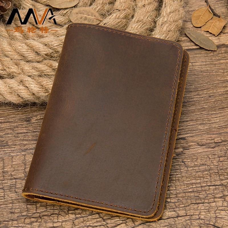 European American Crazy Horse Leather Men's Bag Real Pickup Multiple Card Slots Retro Top Layer Cowhide Wallet Passport