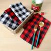Christmas Table Runner Red and Black Checkered Tablecloth Merry Christmas Decorations For Home Navidad Noel Gifts Tablecloth