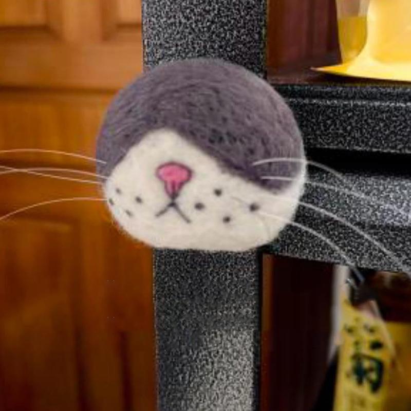 Cat Whisker Storage Felt Refrigerator Magnets Cat Whiskers Collection Cat Vibrissae Keepsake Pets Souvenir Gift Home Decor