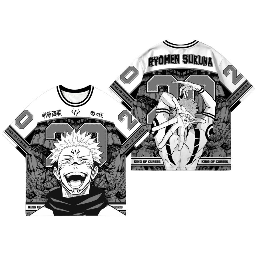 Sukuna Jujutsu Kaisen Monochrom Manga Panel Trikot Verfluchter König Nein. 20 Erwachsenen Kinder T-Shirts Sommer Schnelltrocknend Leicht S