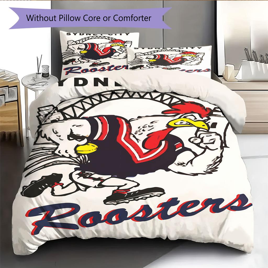 Sydney Roosters Legacy Bedding Quilt Set Quilt Cover Pillowcase Home Decoration Birthday Gift (1 * Duvet Cover + 2 * Pillowcase, Without Core)