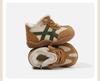 2025 Winter Kids' Korean Cotton Shoes: Trendy Patchwork, Soft Sole, Warm, Unisex, Versatile