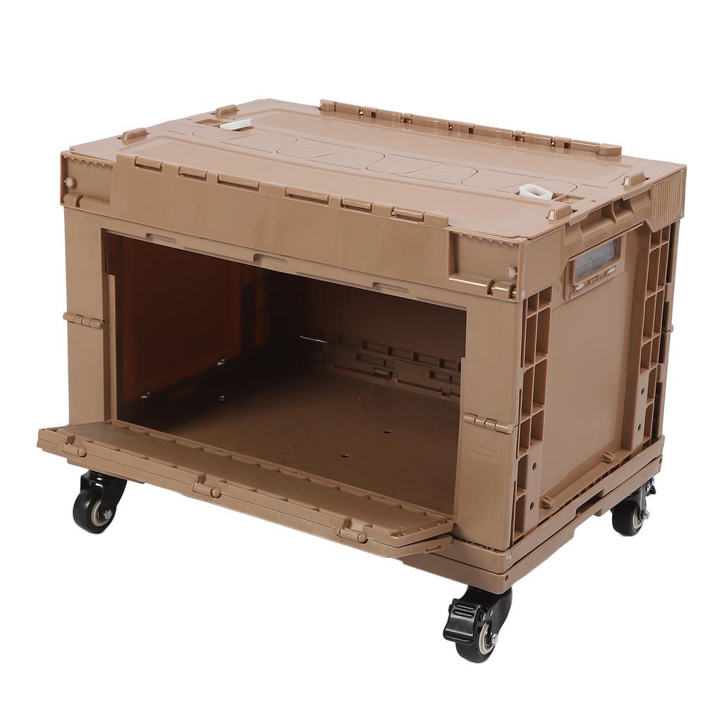  Storage Bin with Wheels PP Plastic Stackable Folding Transfer Basket for Home Garage SUV