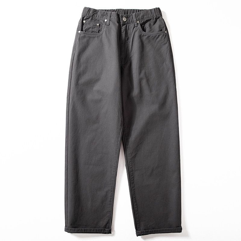 Men's Casual Pants 2024 New Style Washed Pure Cotton Comfortable Pants Trendy Brand Loose Straight Long Pants